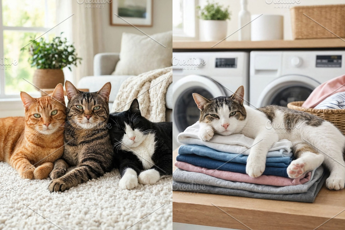 Cat Stock Photos Bundle, an Animal Photo by Selenique Studio (Photo 8 of 12)