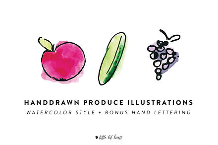 10 Handdrawn Produce Illustrations
