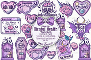Mental Health Goth Clipart PNG pack, a Healthcare Illustration by Sonch' s Curiosities (Thumbnail 1 of 3)