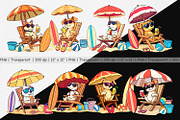 Summer Dog Clipart, a Graphic by Artnoy (Thumbnail 2 of 5)