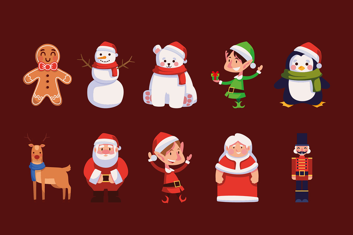 Christmas Character Icon Set, a Templates & Theme by studiogstock (Photo 2 of 2)
