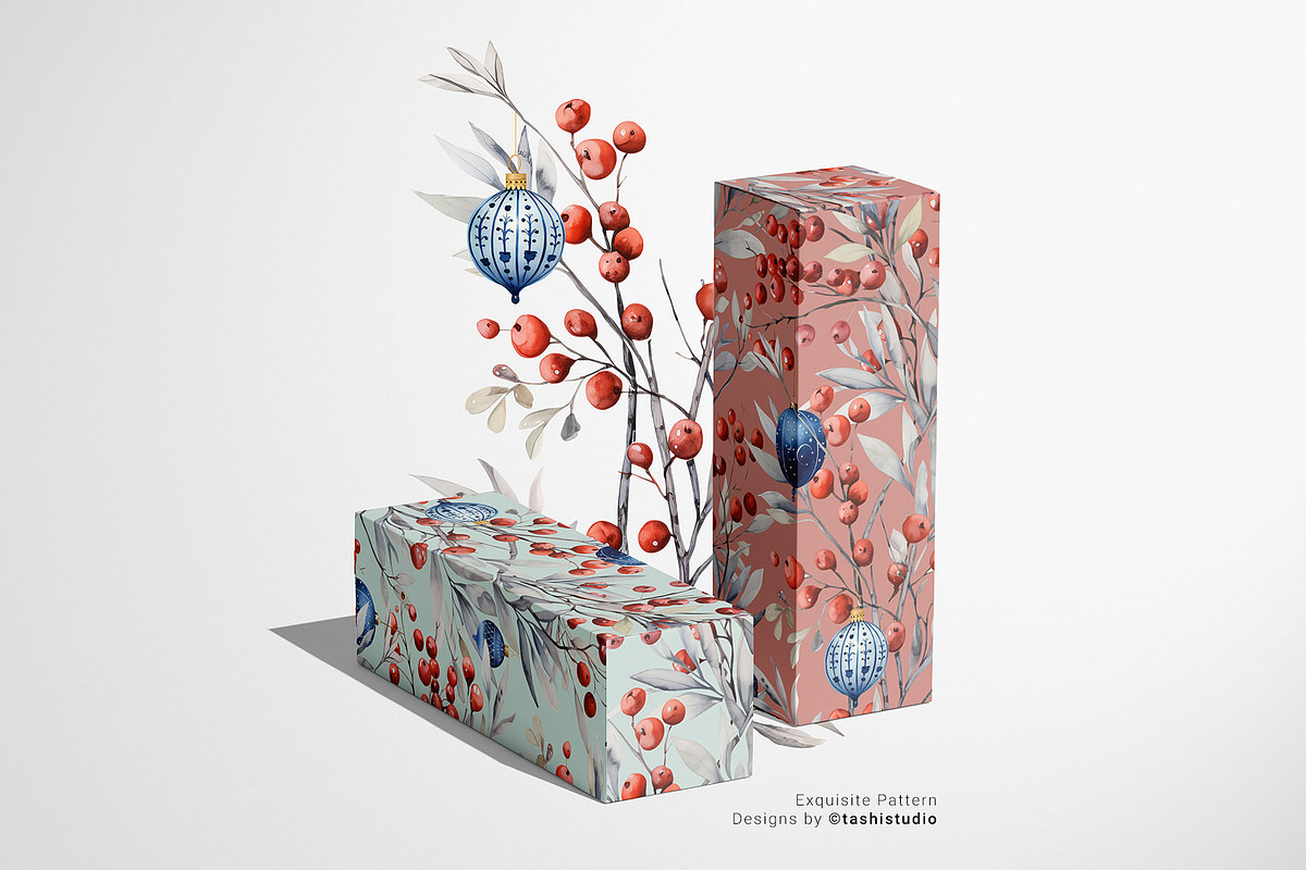 Xmas Berries, Layered Print Patterns, a Pattern Graphic by Pink Linen (Photo 9 of 9)