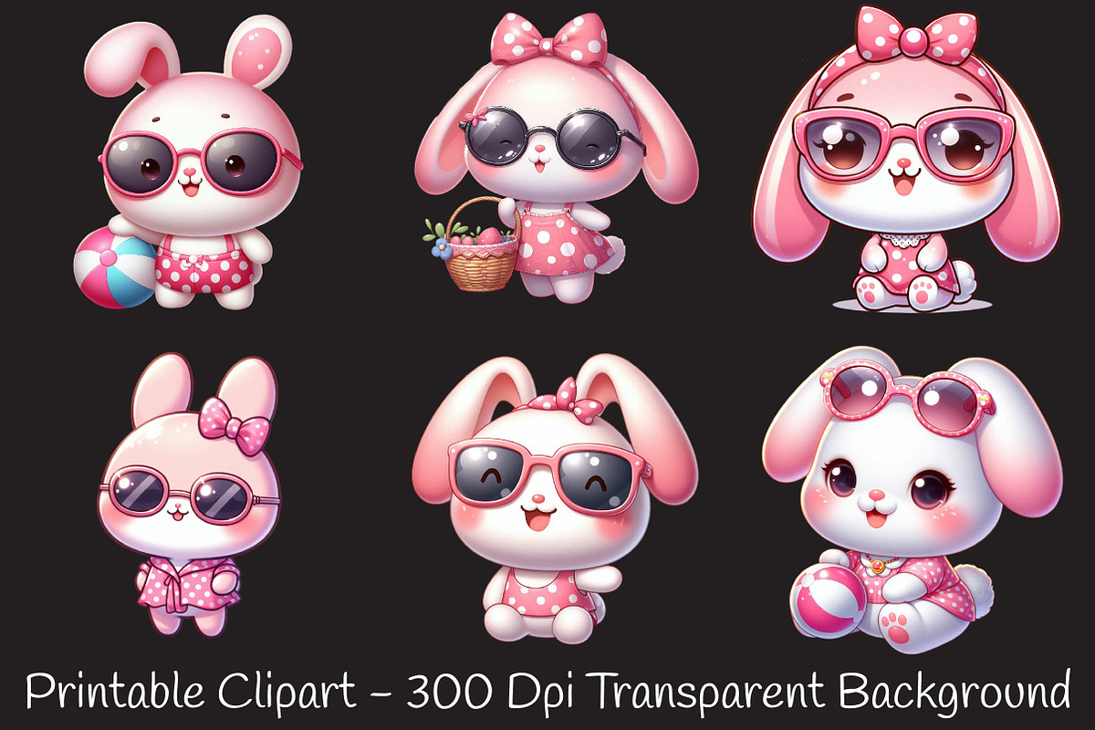 Cute baby pink bunny, an Animal Illustration by RobertsArt (Photo 3 of 7)