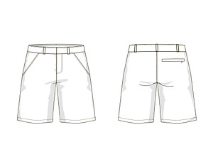 Men's Shorts Fashion Flat Template