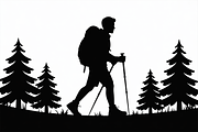silhouette hiker climbing a mountain, an Illustration by Amazin_art (Thumbnail 11 of 17)