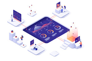 4 illustrations: Graphs/ Analytics