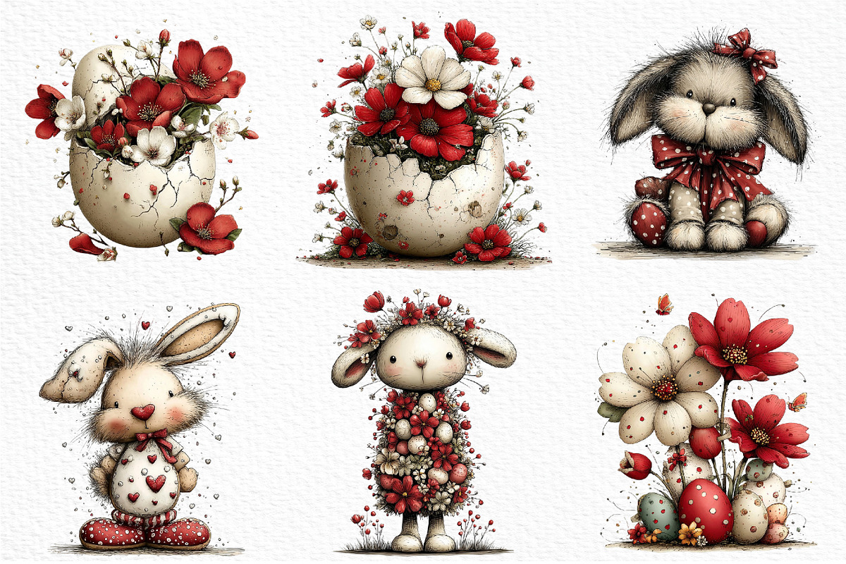 Whimsical Easter Clipart PNG, an Illustration by Craft Nest (Photo 3 of 11)