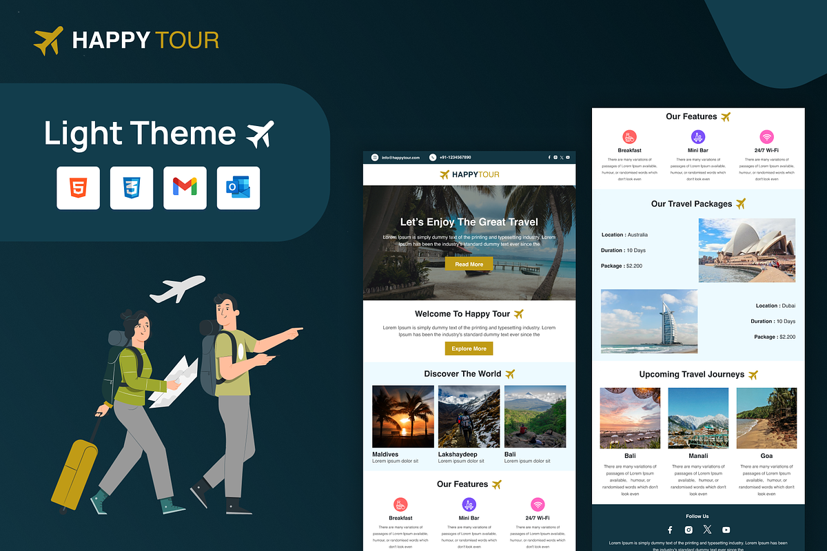 Happy Tour | Figma Design, an Email Template by Lucid_Solutions (Photo 3 of 7)