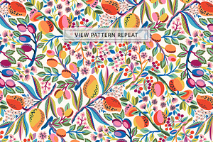 STONE FRUITS Seamless Pattern