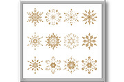 Snowflakes gold icon collection, an Outline Icon by RODINA (Thumbnail 3 of 3)
