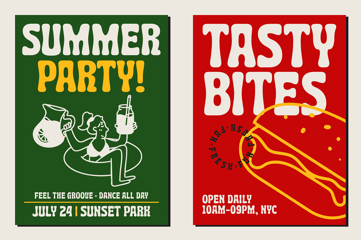 Funkio - Funky Display Sans Font, a Sans Serif Font by Sekyra Lab (Photo 7 of 10)