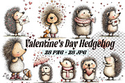 Valentine's Day Hedgehog Clipart, a Graphic by one-touch (Thumbnail 1 of 7)