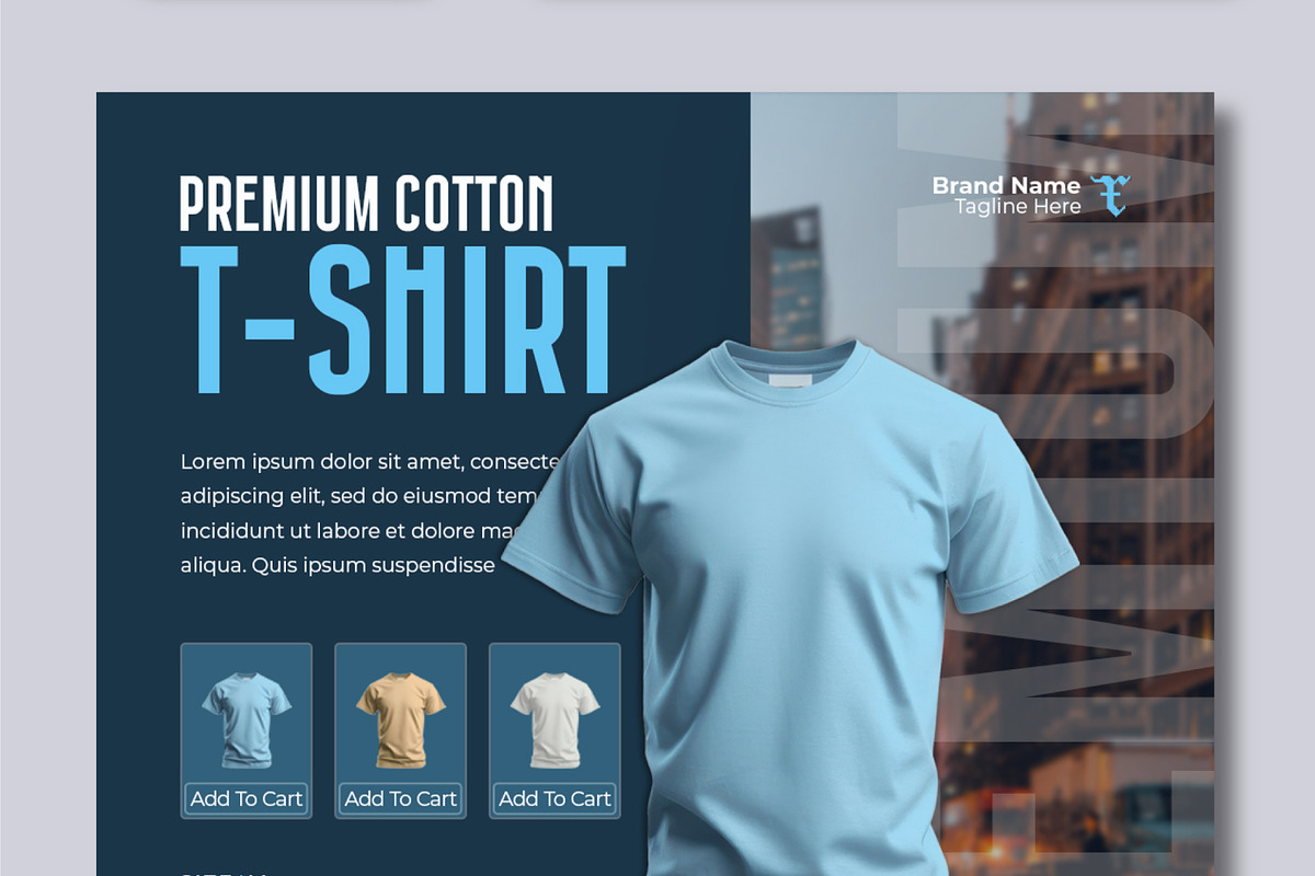 Premium Cotton T Shirt Social Media, a Social Media Template by MightyDesign (Photo 3 of 7)