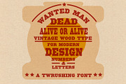 WANTED MAN VINTAGE WOODTYPE, a Font by TWRUSHING (Thumbnail 1 of 2)