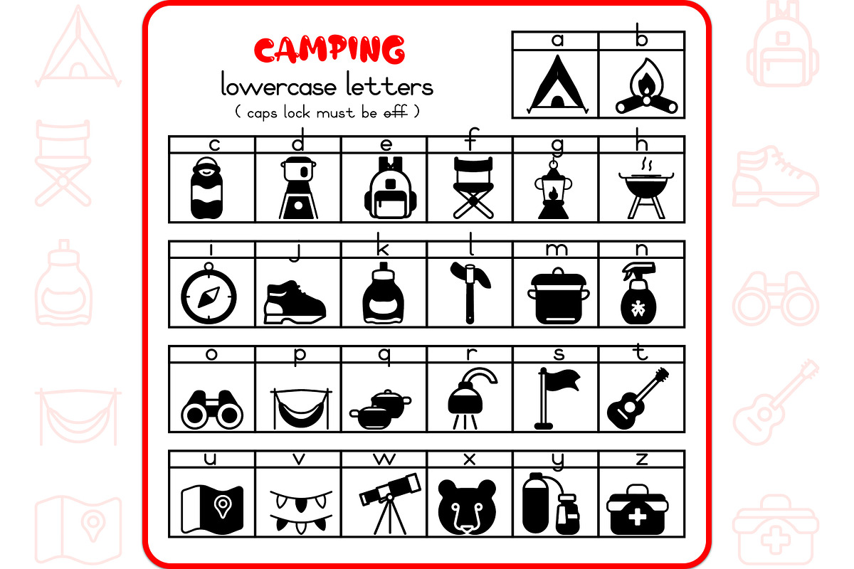 Camping Icons - Dingbat Font, a Symbol Font by WADLEN (Photo 3 of 7)