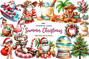 Summer Christmas PNG Watercolor, an Illustration by CreationArt (Thumbnail 1 of 9)
