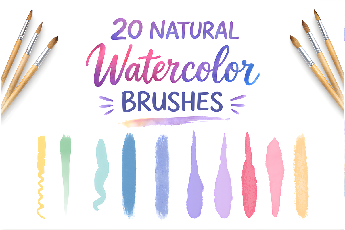 WATERCOLOR REALISTIC PROCREATE BRUSH, a Brush Add-On by BeeRubby (Photo 3 of 4)