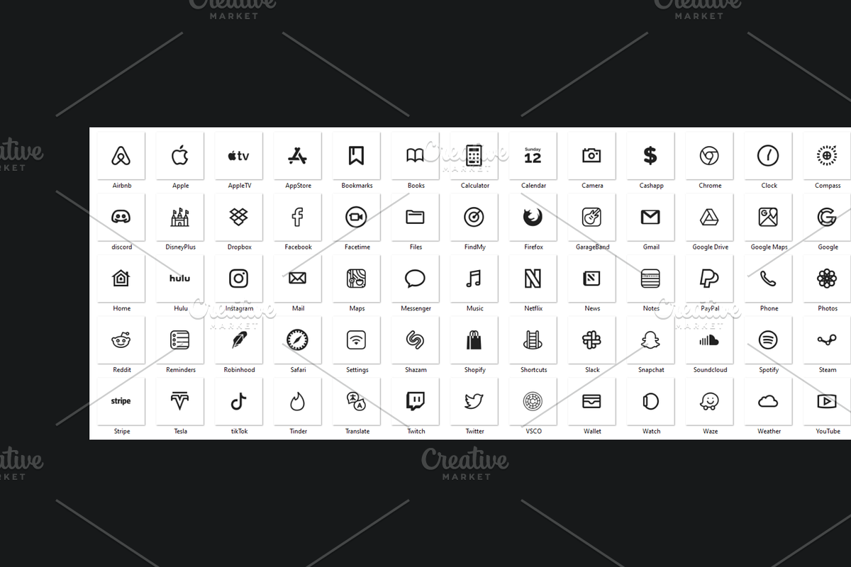 Minimal iOS 14 Icons Pack, an Icon by TritonDesign (Photo 5 of 5)