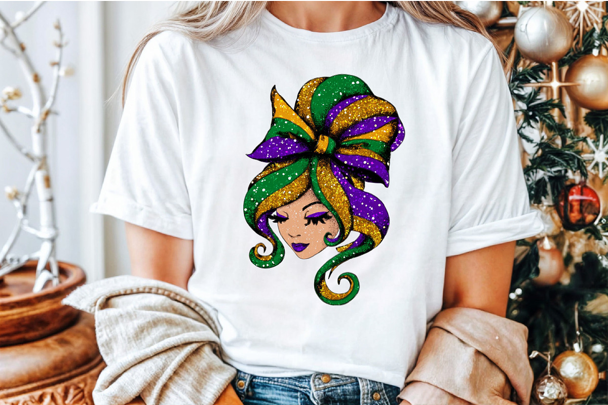 Mardi Gras Mama Messy Bun Png, an Illustration by Sublimation Artist (Photo 5 of 6)