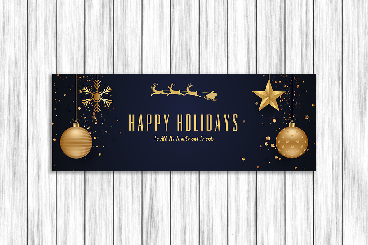 Facebook Cover Happy Holidays V1, a Social Media Template by Creativetacos (Photo 1 of 2)