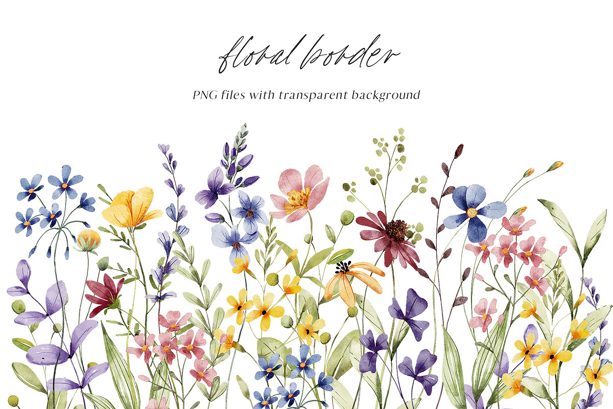 Floral watercolor set, wildflowers., a Decorative Illustration by Larisa Maslova (Photo 10 of 12)