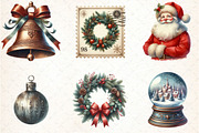 Christmas Vintage Designs Clipart, an Illustration by DreamCafeArt (Thumbnail 5 of 8)