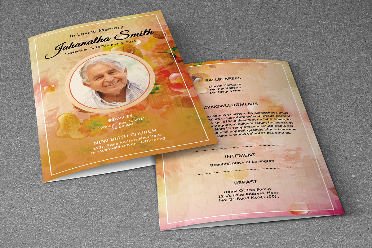 Funeral Program Template-V240, a Brochure Template by Template Shop (Photo 3 of 4)