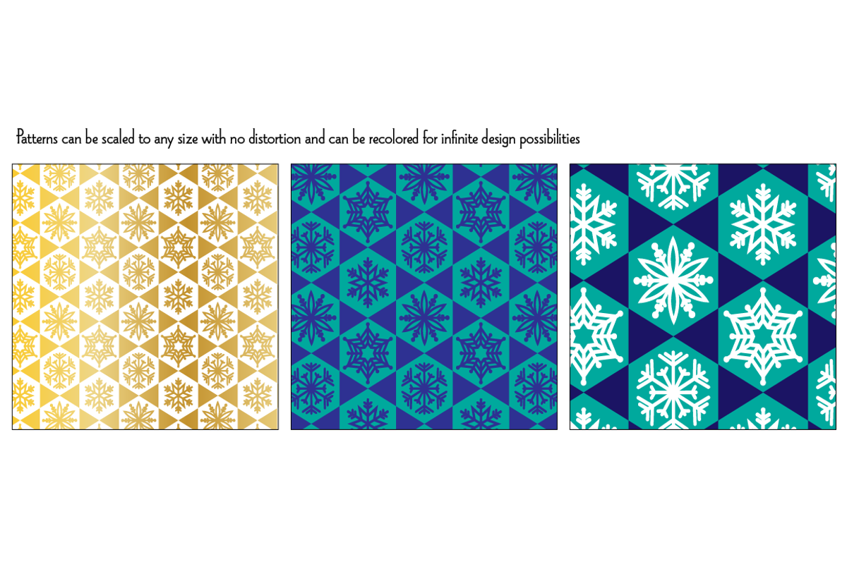 Silver & Gold Snowflake Patterns preview 5