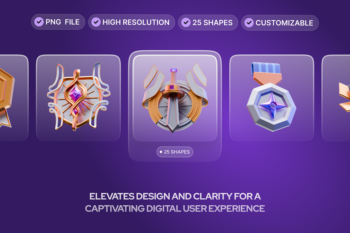 3D Game Badge Icon, an Object Graphic by Illustrava (Photo 4 of 7)