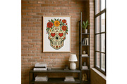 Sugar Skull Wall Art Day of the Dead, a Background Graphic by LaseredNinja (Thumbnail 6 of 7)
