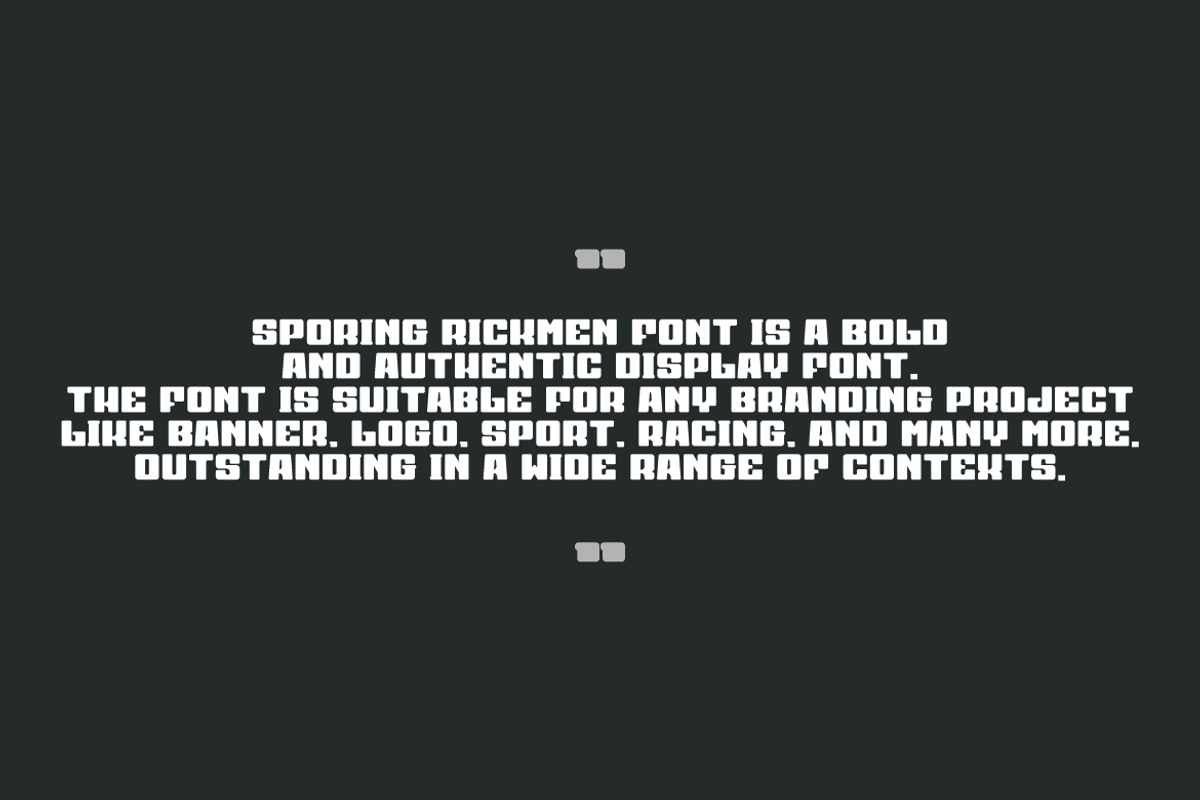 Sporing Rickmen, a Sans Serif Font by QR Design Studio (Photo 6 of 10)