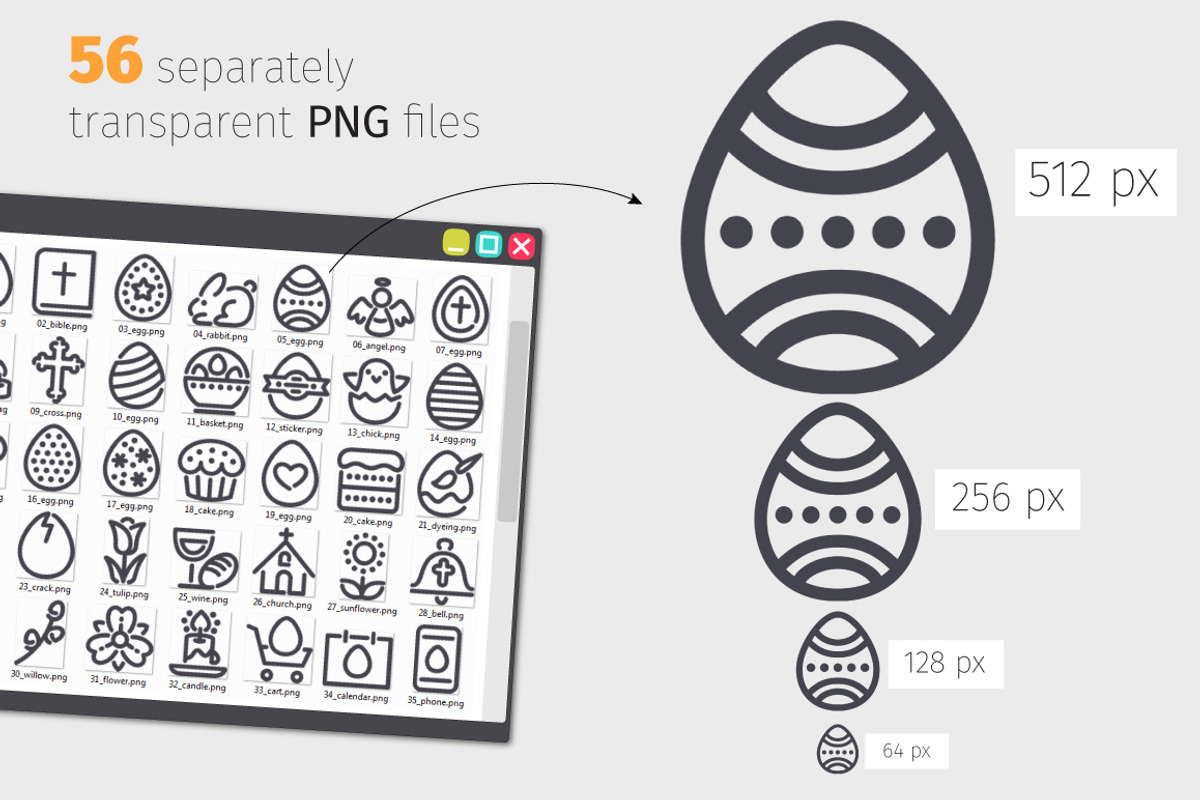 Easter Line Icons Set, an Outline Icon by Voysla's Shop (Photo 3 of 4)