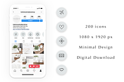 Gray Instagram Story Highlight Icons, a Social Media Template by Blog&Glow (Thumbnail 4 of 4)