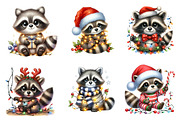 Christmas Racoon Clipart Bundle, an Illustration by SinaCreation (Thumbnail 5 of 7)