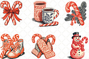 Cozy Winter Candy Cane Clipart, an Illustration by Black Bird Studio (Thumbnail 3 of 6)