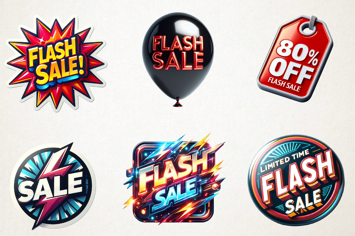 Black Friday Flash Sale PNG Bundle, an Illustration by RobertsArt (Photo 7 of 7)