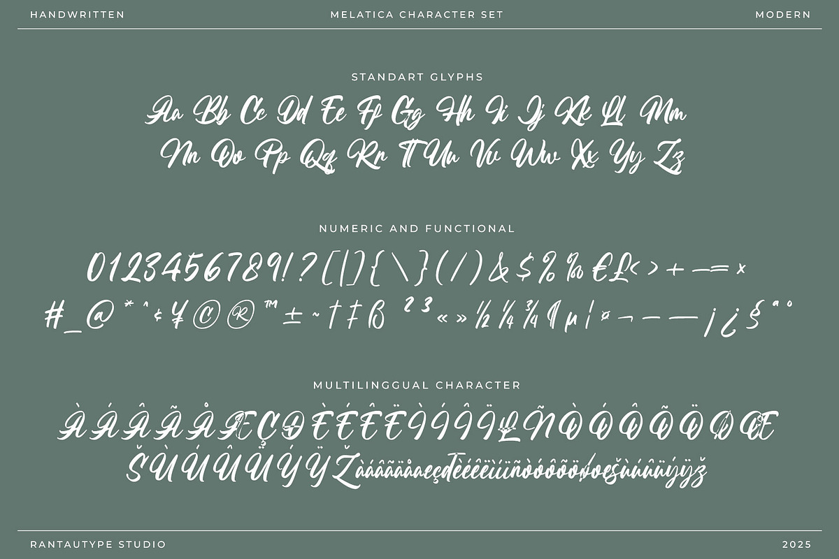 Melatica Modern Handwritten Font, a Script Font by RantautypeStudio (Photo 18 of 20)