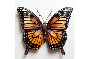 An Orange And Black Butterfly On A