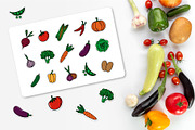 Fruit and Vegetable stickers bundle, a Food Illustration by Olha ZS (Thumbnail 3 of 6)