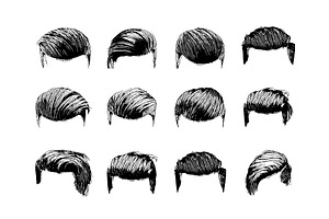 Set Of Vector Man Hairstyles