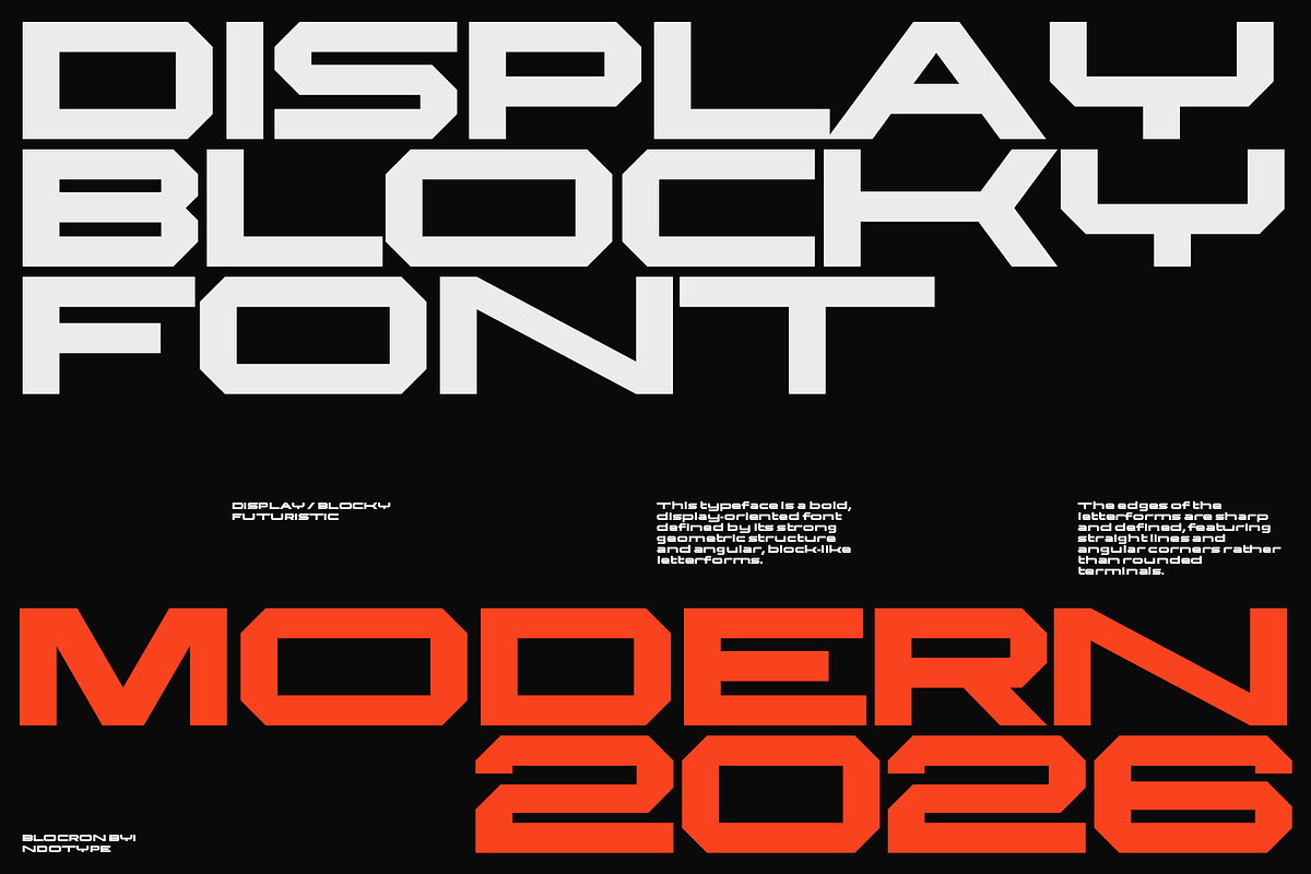 Blocron - Wide Display Sans Serif, a Sans Serif Font by Indotype Foundry (Photo 3 of 10)