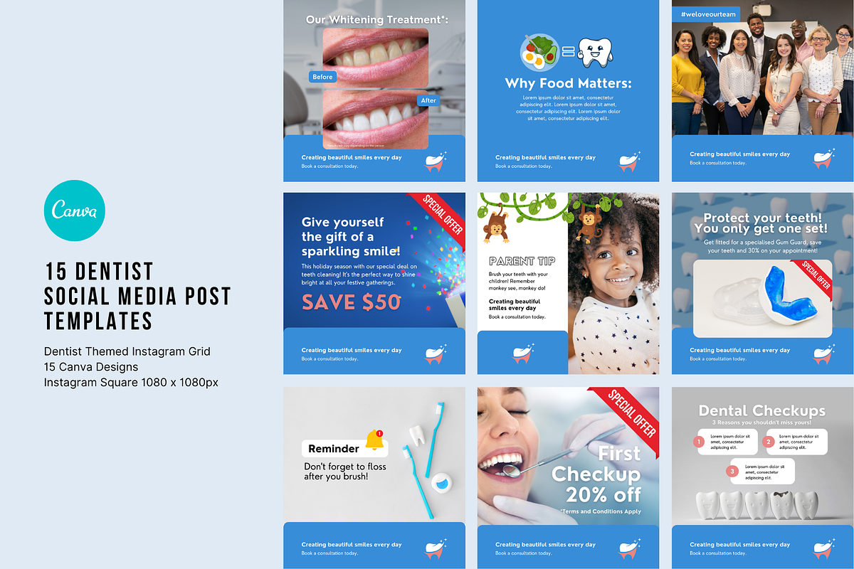 Dentist Social Media, a Social Media Template by Sincerely Media (Photo 1 of 9)