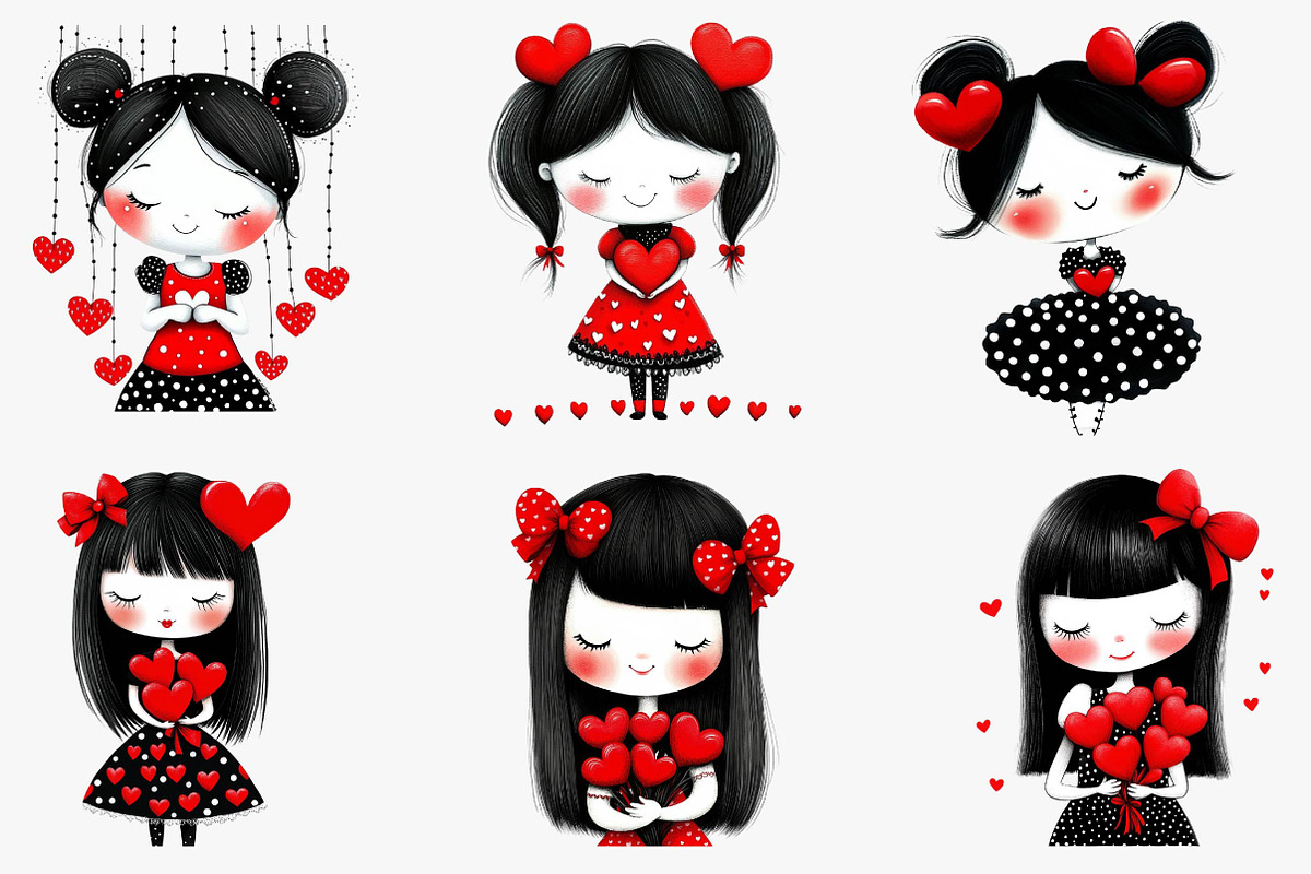Cute Girl Clipart, an Illustration by CreationArt (Photo 4 of 5)