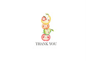 Cute Fruits Clipart Watercolor PNG, an Illustration by CharmClipart (Thumbnail 9 of 9)