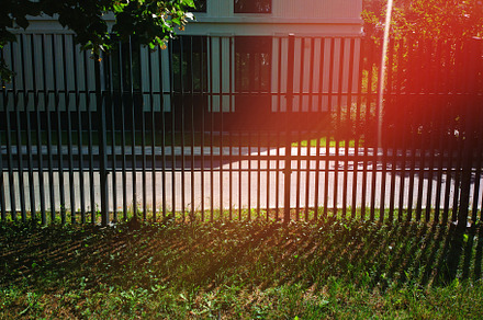 Illuminated summer fence landscape backdrop, a Background Photo by RETROWAVE '88