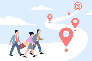 Business project way. Business team, a Person Illustration by LadadikArt