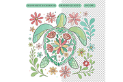 Floral Sea Turtle Summer PNG, an Illustration by TatiMockup (Thumbnail 3 of 6)
