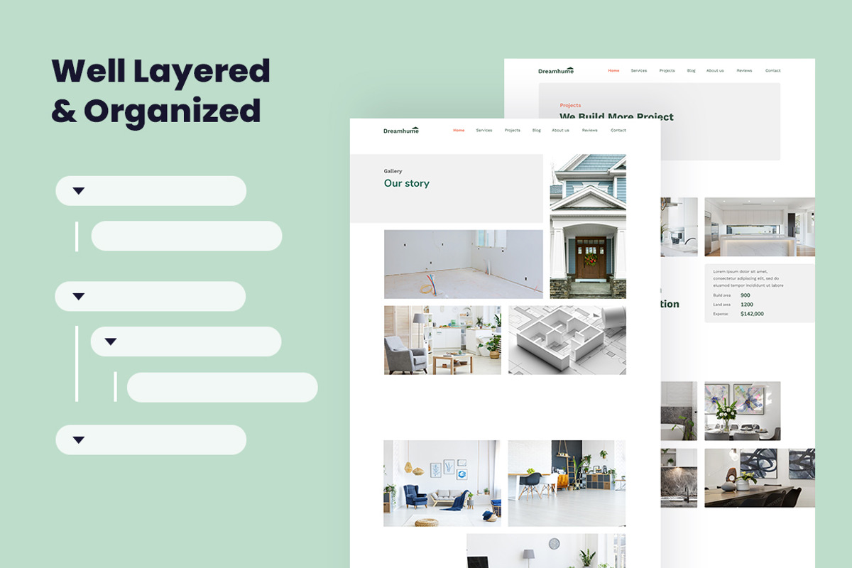 Real Estate Website Design Template, a Wireframe Template by INSPR STD (Photo 3 of 6)