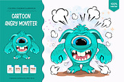 Cartoon One Eyed Monster. Tshirt., an Animal Illustration by KENO Mascots (Thumbnail 1 of 6)