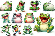Cute Frog Clipart Bundle Funny Frog, an Illustration by Sublimation Artist (Thumbnail 5 of 6)
